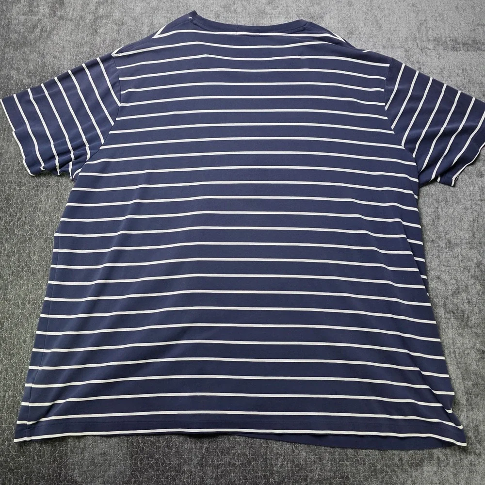 Polo Ralph Lauren T Shirt Mens 4XLT Tall Big Navy Blue White Striped Flesh Pony